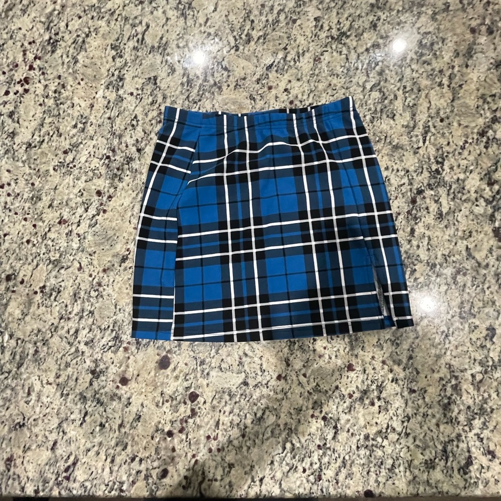 Mini school plaid skirt